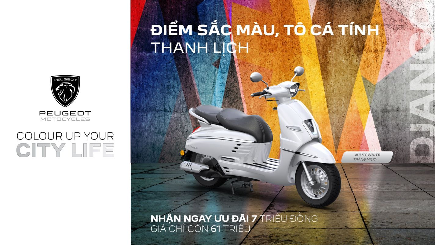 Xe máy Peugeot Django màu Trắng