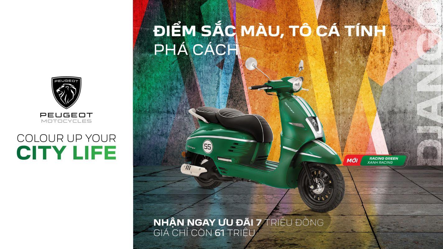 Xe máy Peugeot Django màu Xanh Lá Racing