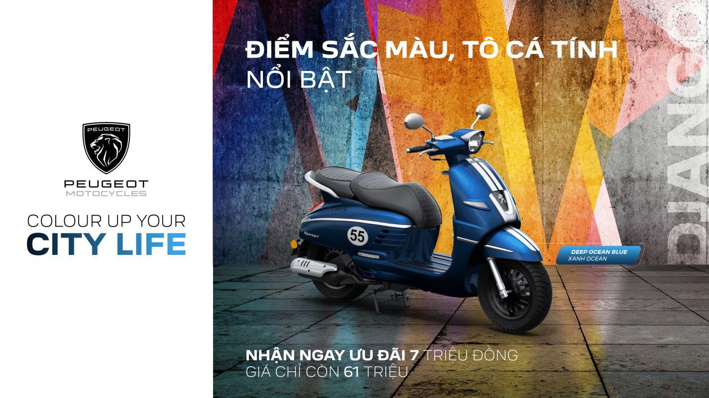 Xe máy Peugeot Django màu Xanh đậm