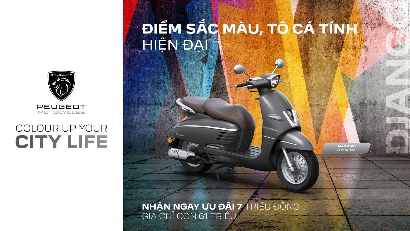 Xe máy Peugeot Django màu Xám