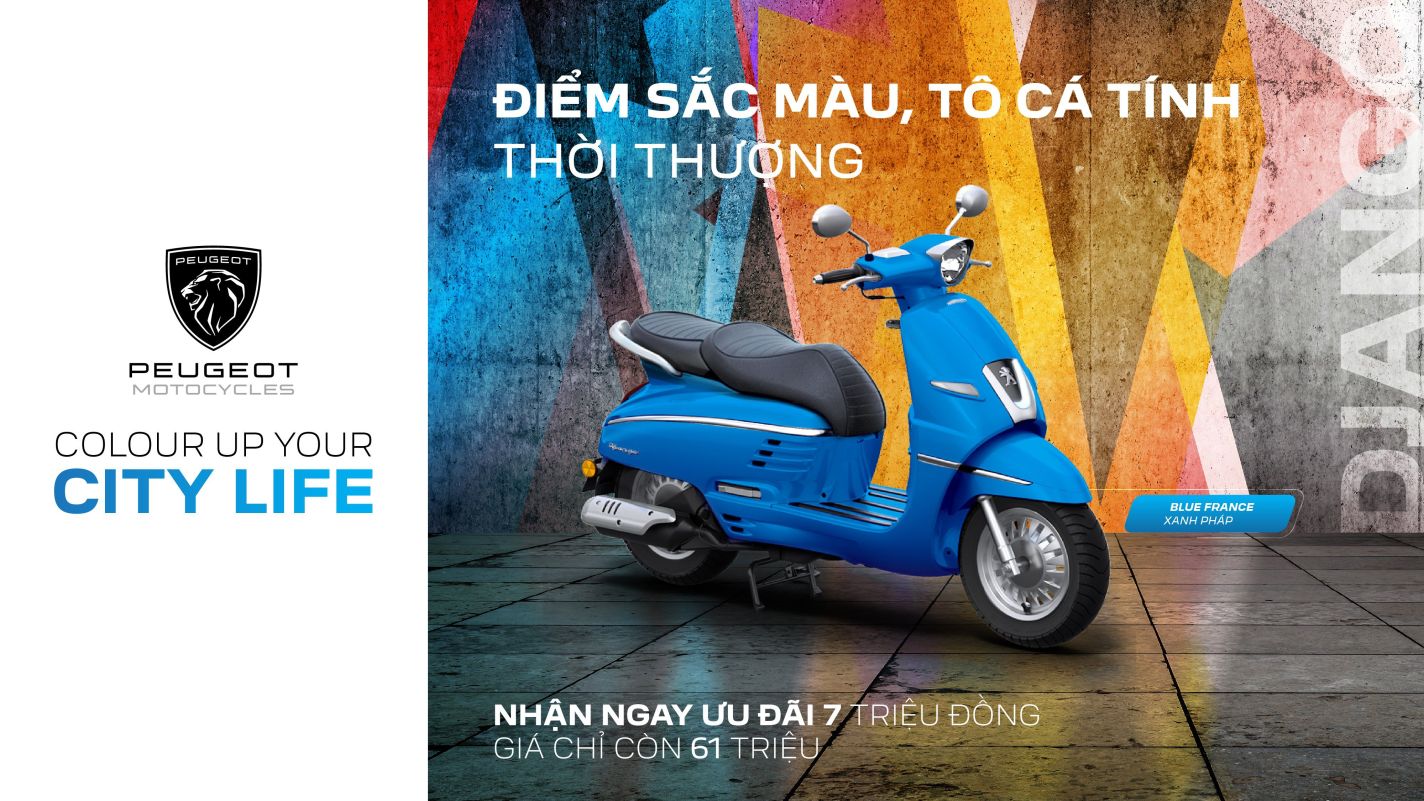 Xe máy Peugeot Django màu Xanh 