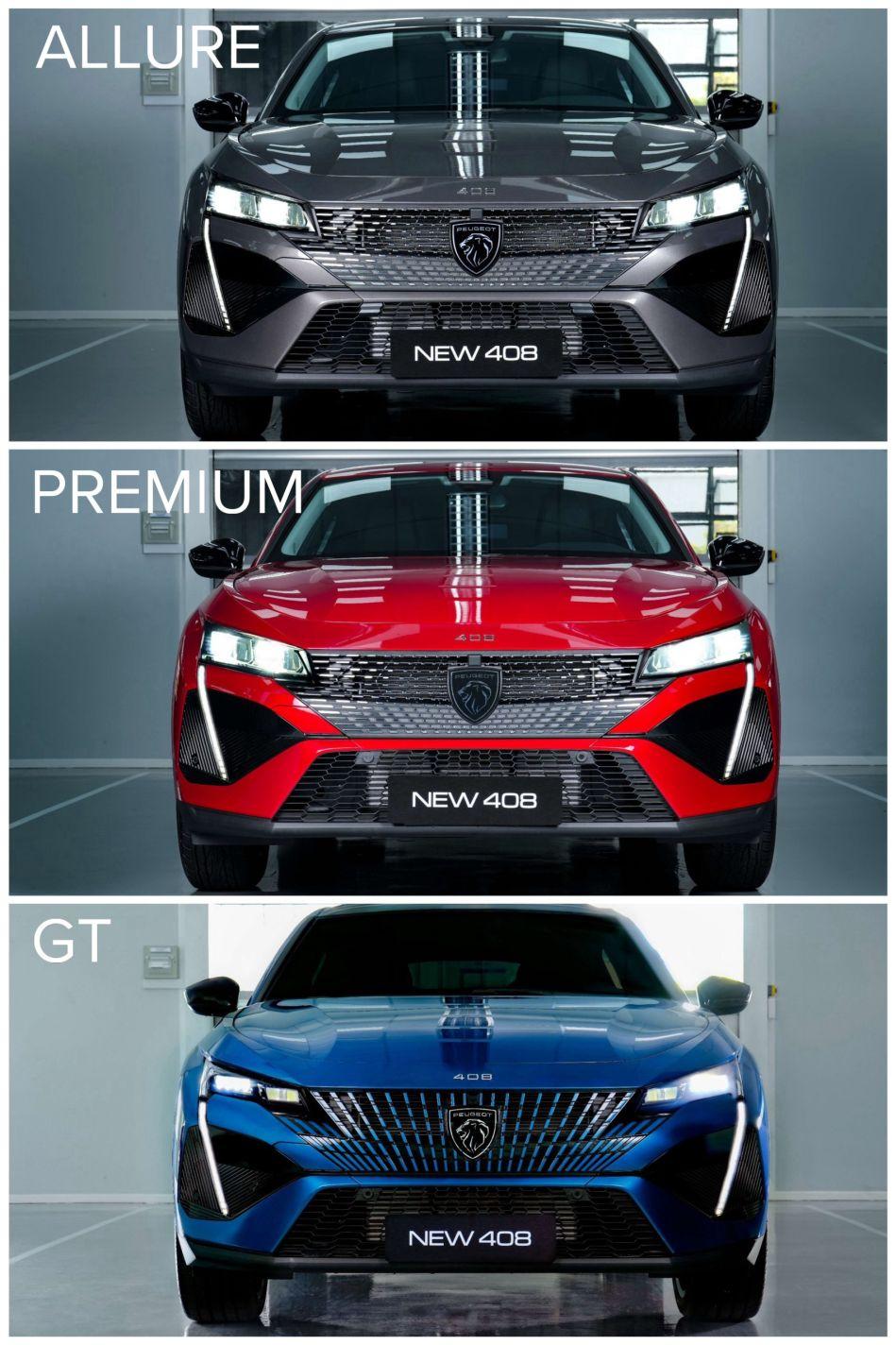 Read more about the article SO SÁNH NGOẠI THẤT PEUGEOT 408 ALLURE, PREMIUM & GT