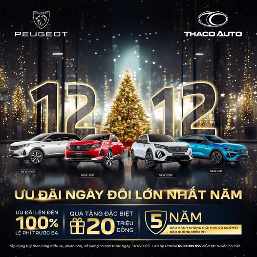 12.12 – PEUGEOT Ưu đãi ngày đôi lớn nhất năm
