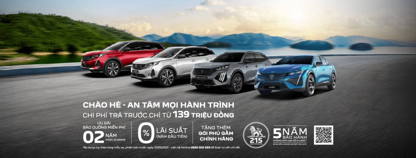 Bảng giá xe Peugeot mới nhất tháng 5/2025